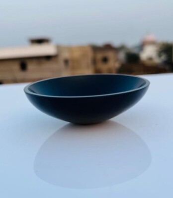Large Black Tourmaline Crystal Bowl Handmade Crystal Home Office Decorative Bowl