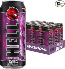 HELL Energy Drink Black Cherry Flavour Pack of 12 x 500ml
