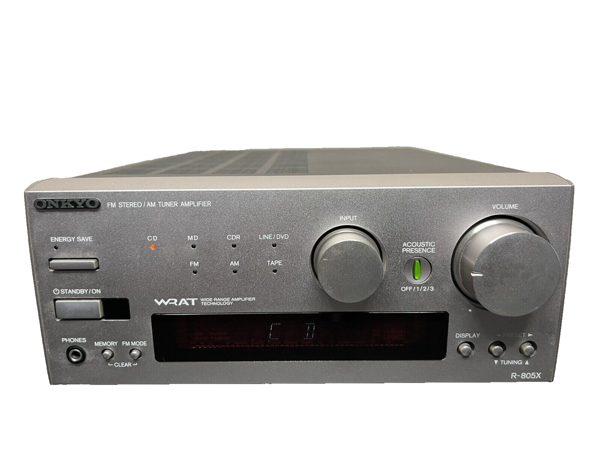 Onkyo R-805X AM FM Stereo Tuner Amplifier Silver Made In Japan | eBay