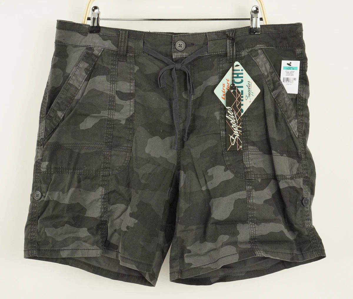 New Supplies Union Bay Marty Womens Size 16 Green Gray Camo Roll