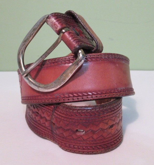 Justin Distressed Top Grain Cowhide Western Leather Belt Size 32 eBay