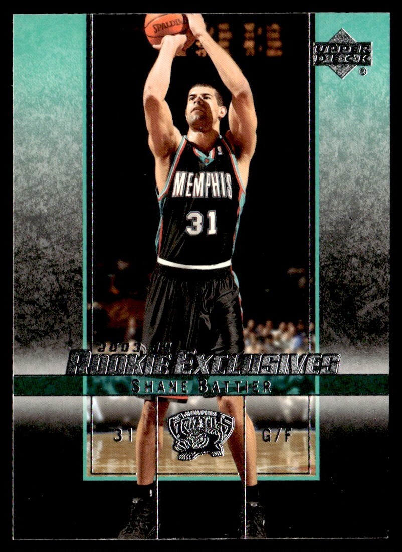 2003-04 Upper Deck Rookie Exclusives Shane Battier Memphis Grizzlies #50