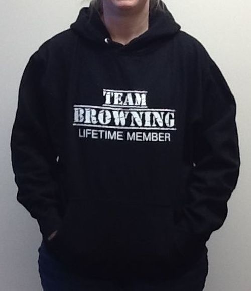 ALTRA FELPA CON CAPPUCCIO PESANTE TEAM BROWNING LIFETIME MEMBER CON TASCHE