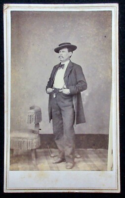 CDV - Gentleman With Open Coat & Hands In Pockets -Relaxed Pose.