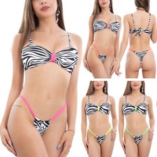 Bikini donna moda mare fascia zebrato fluo brasiliana swimwear TOOCOOL MB1526