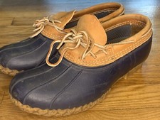 Vintage LL BEAN Bean Boots low top navy blue mens 8 womens 10 Wide READ READ