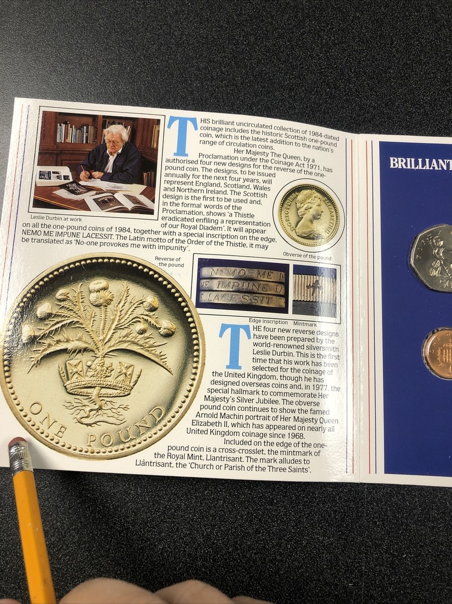 1984 United Kingdom Brilliant Uncirculated Coin Collection 8 Coin