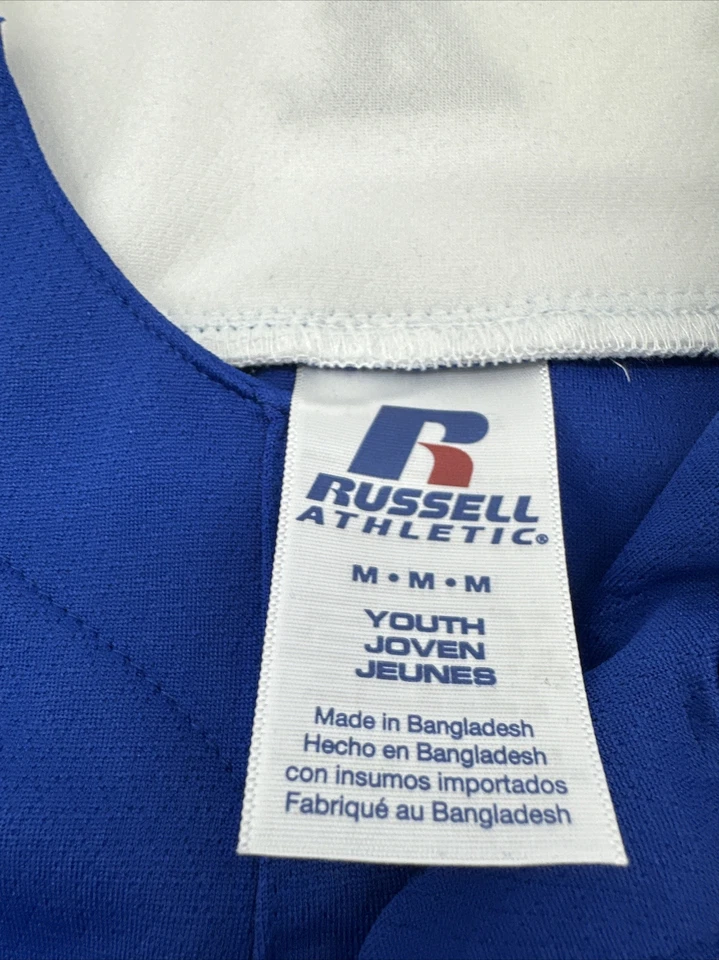 Camiseta deportiva Russell juvenil niño mediana multicolor bordada Henley... #7962 Foto 3 de 4