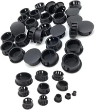 100 Pcs Plastic Plugs 12mm Black Plastic Hole Plugs Locking Insert End Cap Ho...