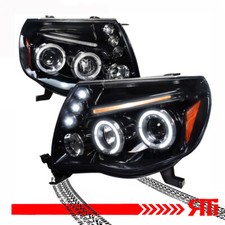 For 05-11 Toyota Tacoma Dual Halo Projector Headlights Smoked Housing TRD Sport