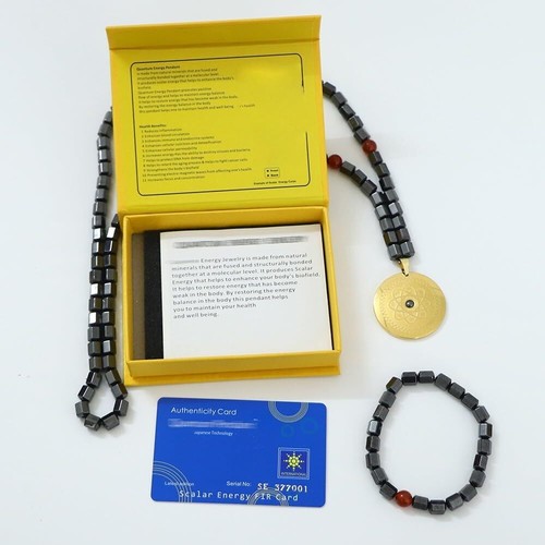 Tourmaline Hematite Emf Necklace And Bracelet - Foto 2 di 6