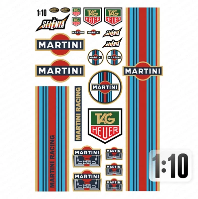 1:10 RC Car Aufkleber - Racing Martini Hoonigan LeMans Drifter Classic Oldtimer