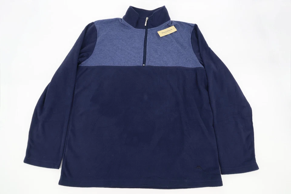 Tommy Bahama Island Ropa de dormir 1/4 Cremallera Pullover Polar Azul Marino Para hombres Grande NUEVO Foto 2 de 4