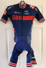 BRITISH CYCLING SHORTSLEEVE RACE SKINSUIT SIZE 2 MENS KALAS GREAT USED CONDITION