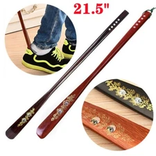 55cm Professional Wooden Shoe Horn Flexible Long Handle Shoehorn Useful Shoe USA