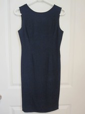 Blue Sheath Dress Banana Republic Ladies 4 Sleeveless Knee Office Work EUC