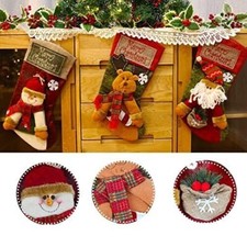 3 Pack 18" Stocking Snowman Santa Claus Reindeer Classic Stockings