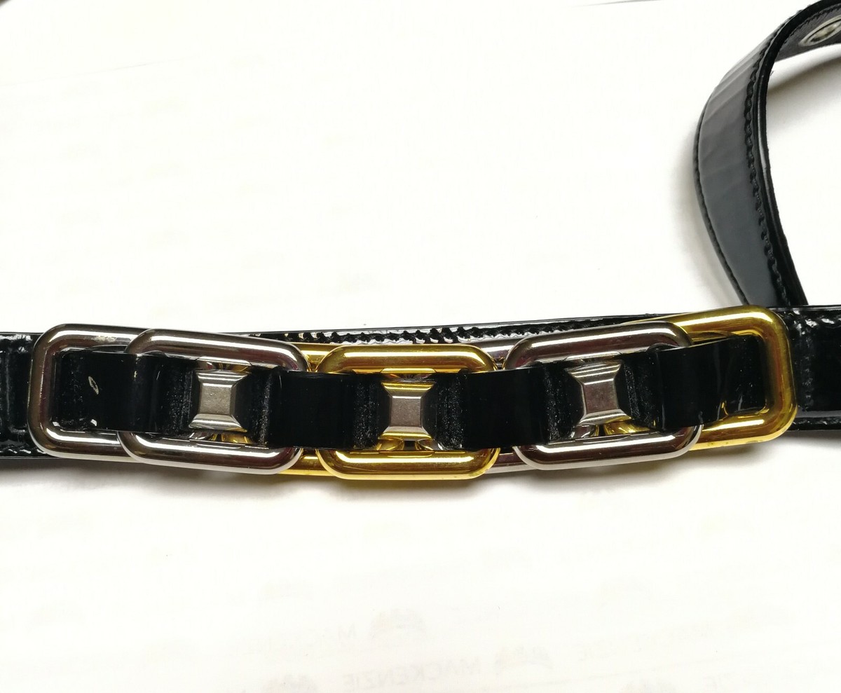 Miu miu black leather with gold and sliver studs/link 