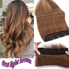 Echthaar Ein Tressen Clip in 100% Remy Extensions Haarverlängerung Dick Haarteil