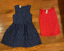 Palomino Girls Dress Heart Print  Top Dot Print Size 6-7 122 Cm 