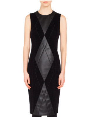Akris Punto Black Argyle Sleeveless Velvet/Faux-Leather Sheath Dress sz14 | eBay Akris Punto Black Argyle Sleeveless Velvet/Faux-Leather Sheath Dress sz14 | eBay