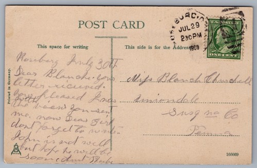 Iglesia Metodista Roseburg Oregon O 1909 Postal J5 - Imagen 2 de 3