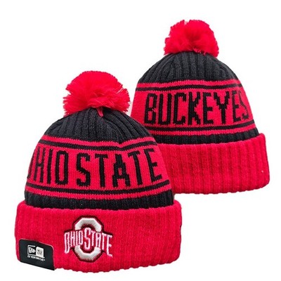 Ohio State Buckeyes Beanie   New Era Winter Knit Pom Hat | 100% Acrylic, Unisex