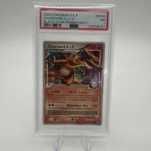 2009 PSA 7 POKEMON DIAMOND & PEARL BLACK STAR PROMO HOLO #DP45 CHARIZARD G LV.X