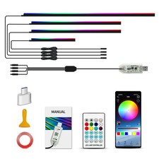 Ambient Lighting Car Lights Interior with APP, USB Powered Acrylic Neon Flexi...