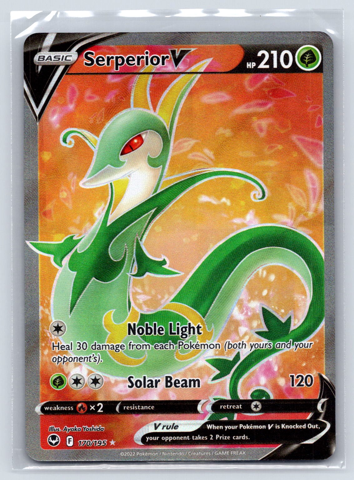 Serperior V (Full Art) 170/195 Holo SWSH12: Silver Tempest NM Pokemon