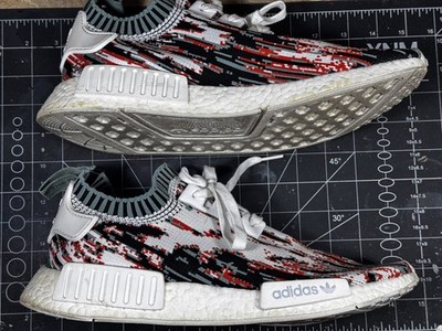 Size 10 Sneakersnstuff x adidas NMD_R1 Primeknit Datamosh Orange White