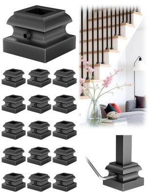 16PCS Flat Shoes Stair Baluster Flat Angle 1/2 Inch Square Iron EasyInstall