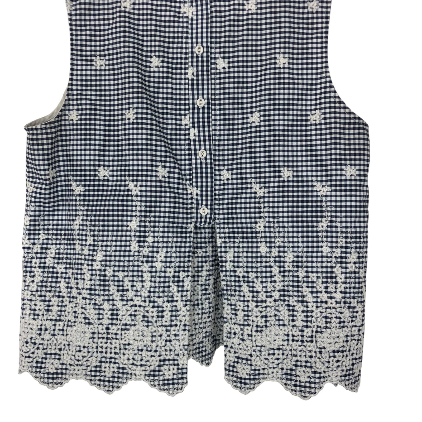 Zara Gingham Plaid Print Embroidered Tank Top Shirt Size M Western Cowgirl Boho thumbnail 7