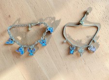 Disney Lilo Stitch Silver Charm Bracelet set of two 'Ohana Means Family' Design