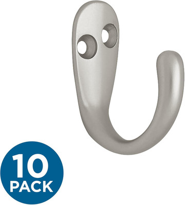Franklin Brass (10-Pack Single Wall Hooks 1-Prong Coat/Hat Nickel