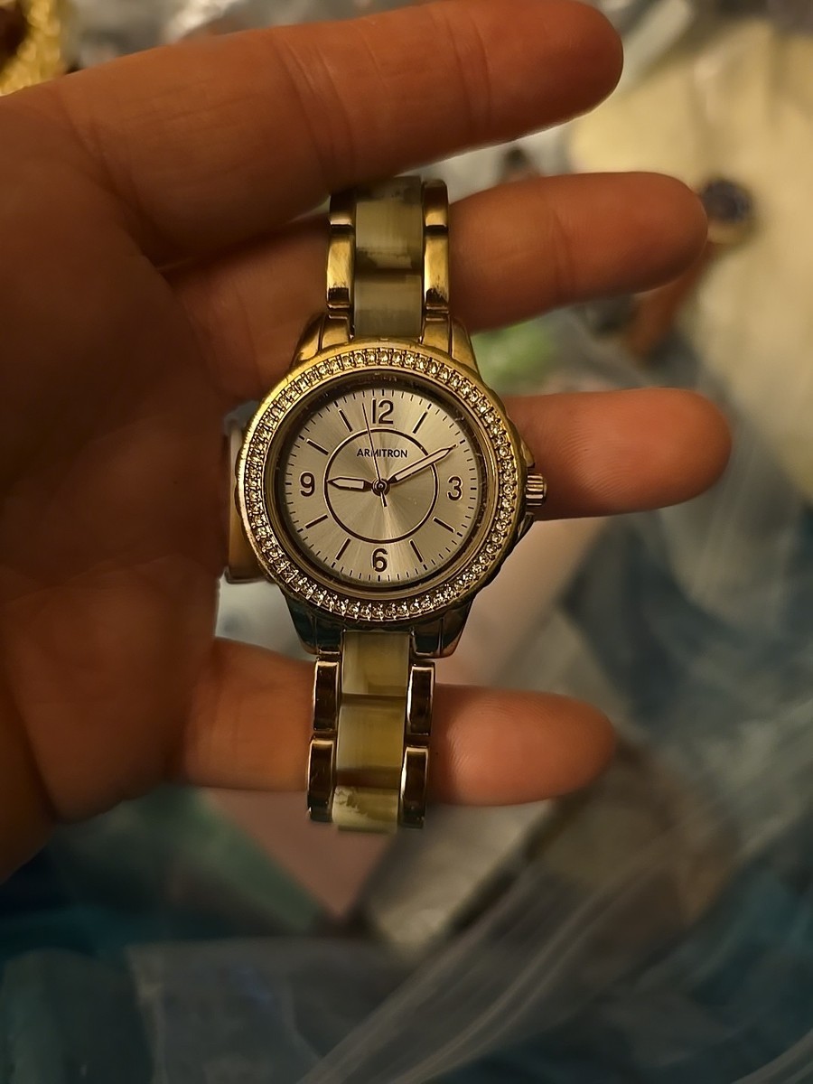 Armitron Women's Two-Tone Crystals Watch Not Tested