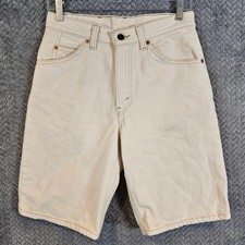 Vintage Levis 550 Orange Tab Shorts Mens 28 Made in USA Off White Relaxed Fit