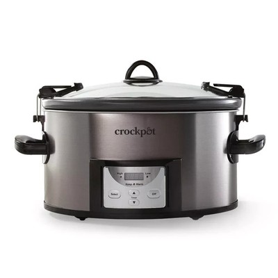 Crock-Pot 7qt Cook & Carry Programmable Easy-Clean Slow Cooker Stainless Steel: