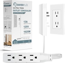 Concealed Power Strip Flat Cord Outlet Cover