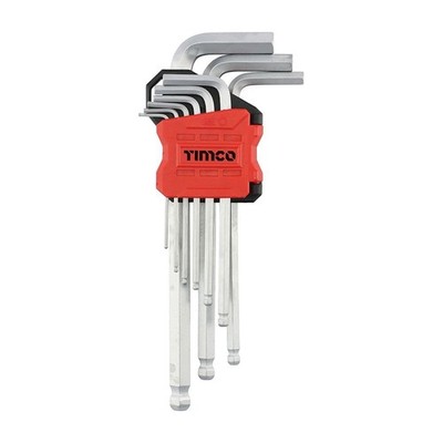 Timco 9 Stück Langarm Kugelkopf Sechskantschlüssel Set