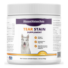 Tear Stain Supplement for Dogs with Lutein 60 Soft Chews USA Made
