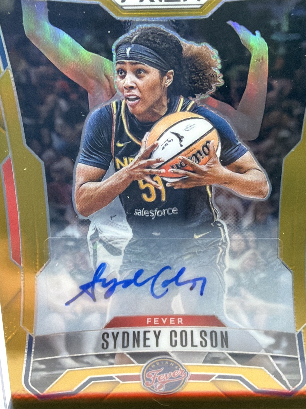 WNBA Prizm FOTL Sydney Colson Gold Auto /10 FEVER view 3