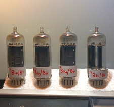 RCA 6FQ7 / 6CG7 Clear Top Vacuum Tubes MATCHED QUAD SET 86 Sencore Tested