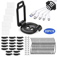 Self-Adhesive Cable Clips Adjustable Wire Holder Cord Management Screws Zip Tie