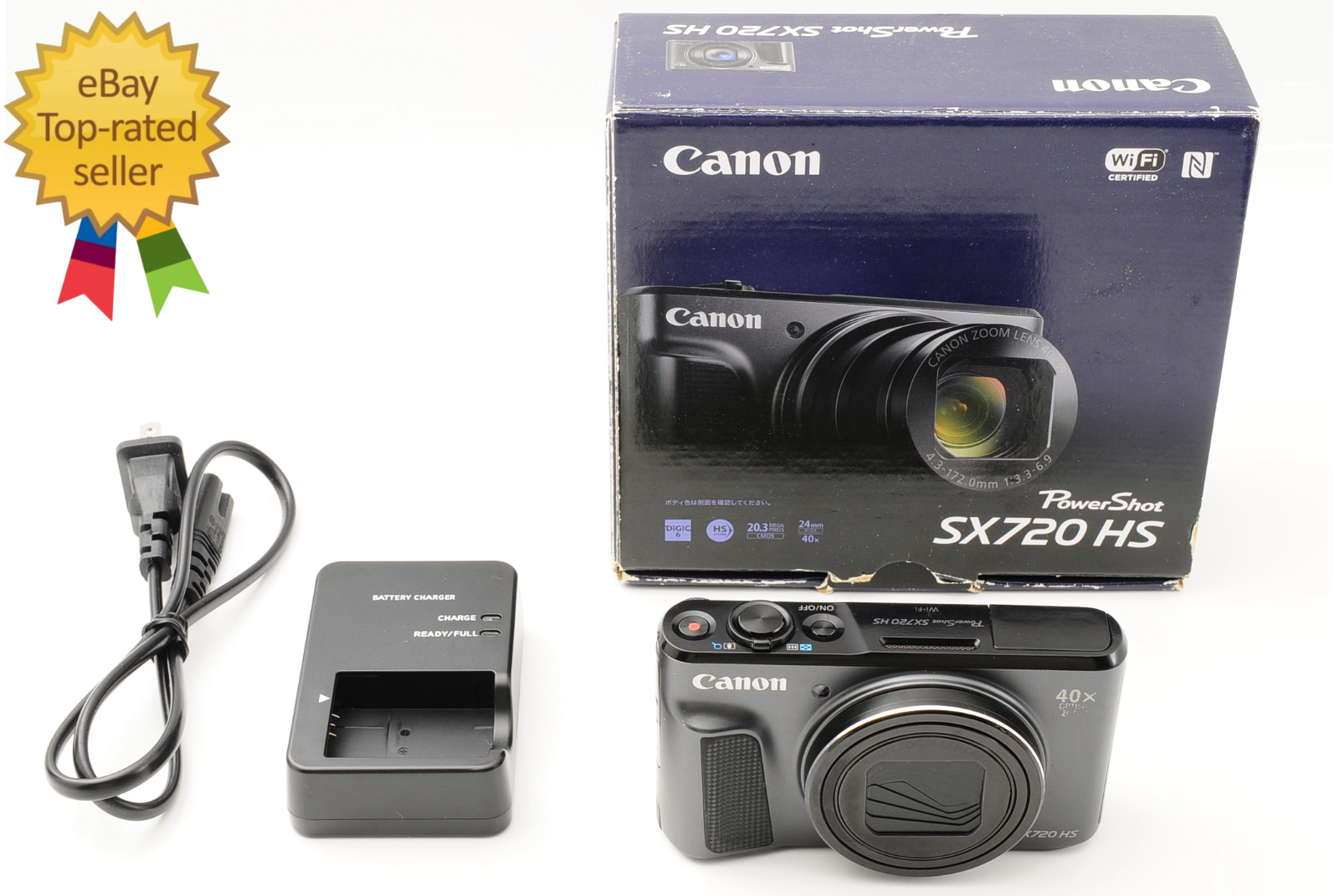 [NEAR MINT w/BOX] Canon Powershot sx720 HS Digital Camera Black JAPAN #280