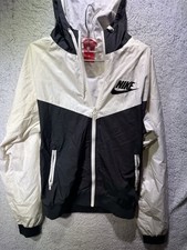 Nike Windrunner Jacket Black White Hooded Sportswear Men Size M Windbreaker
