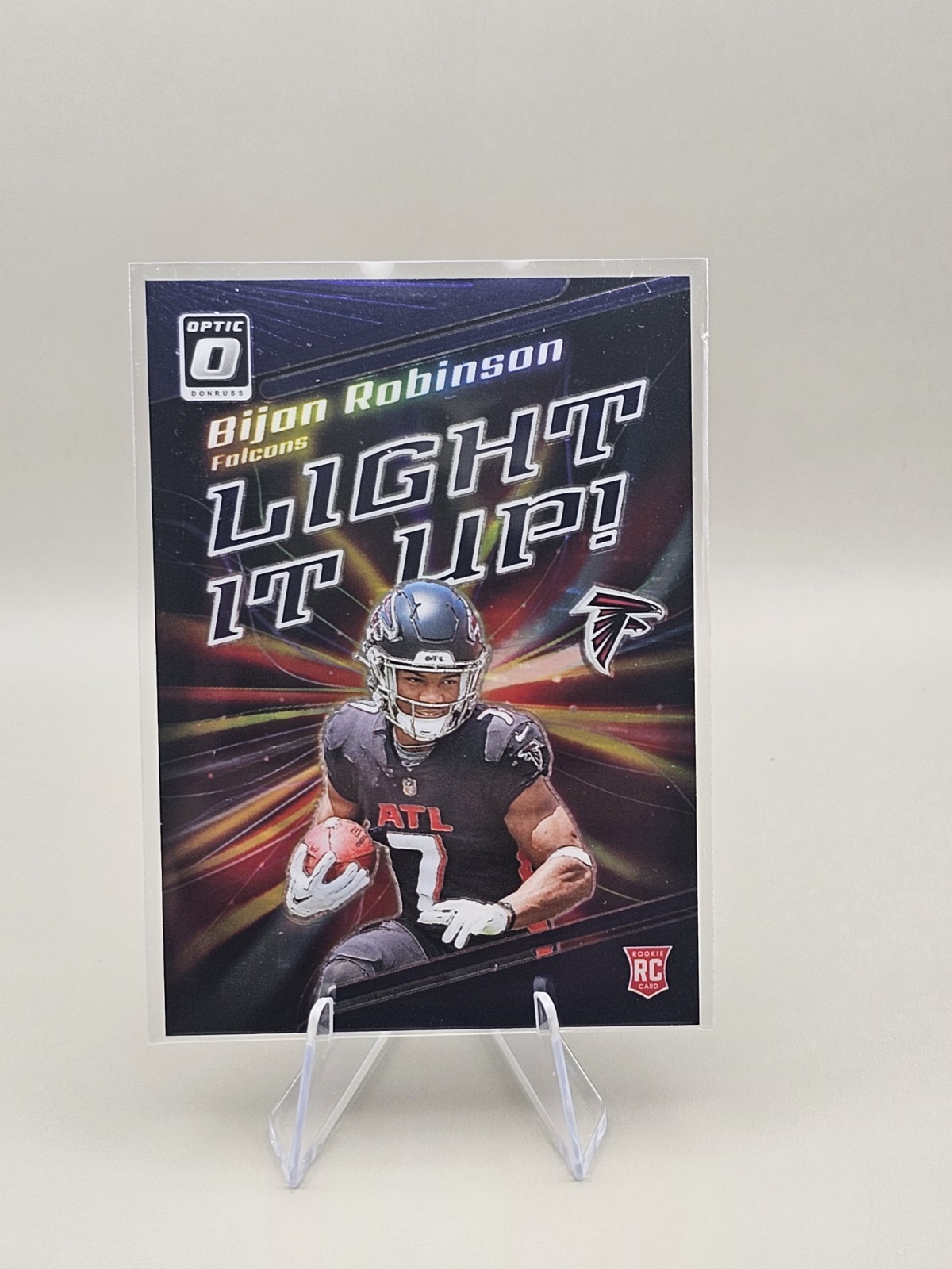 2023 Optic Bijan Robinson #LU-BR Light It Up Purple Stars FOTL  25/25 - Bookend