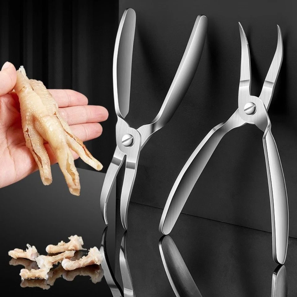 Curved Tip Chicken Claw Deboning Forcep Chicken Bone Scissors  Poultry