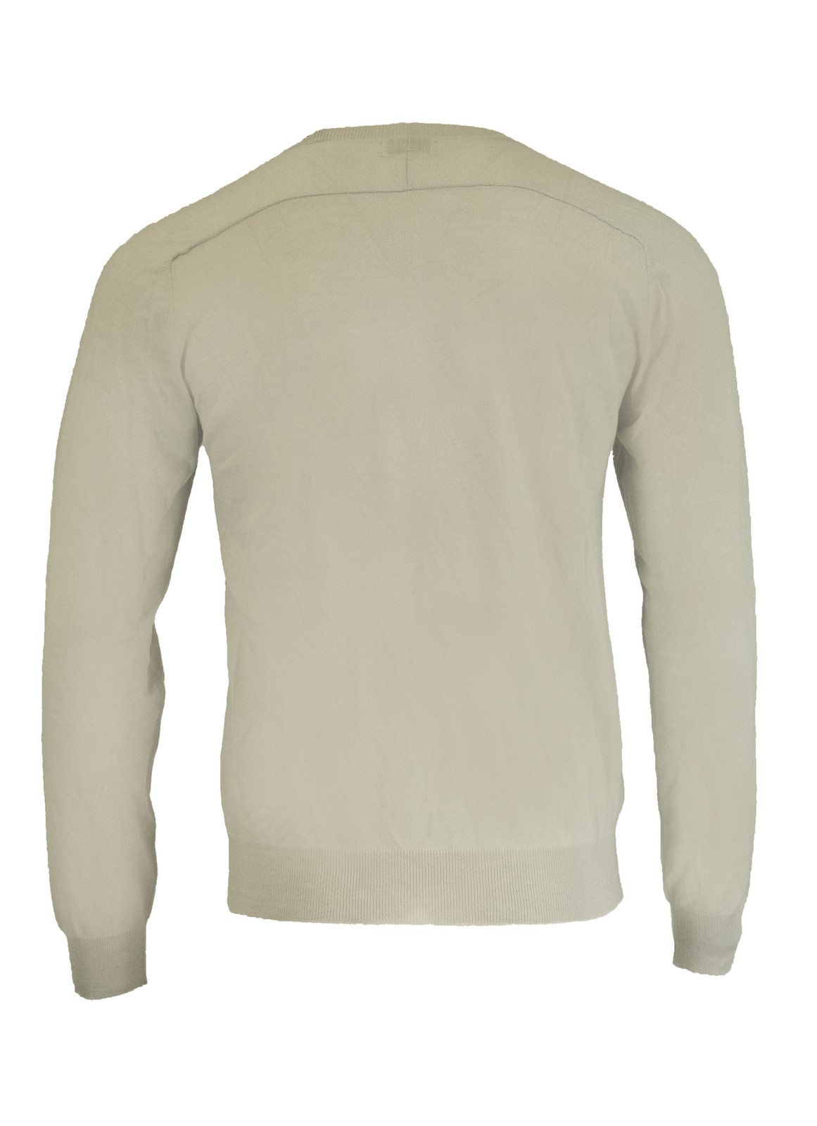 Gant Men's Extra Fine Merino Silk Vee Sweater, Silver Cloud, Medium image 2