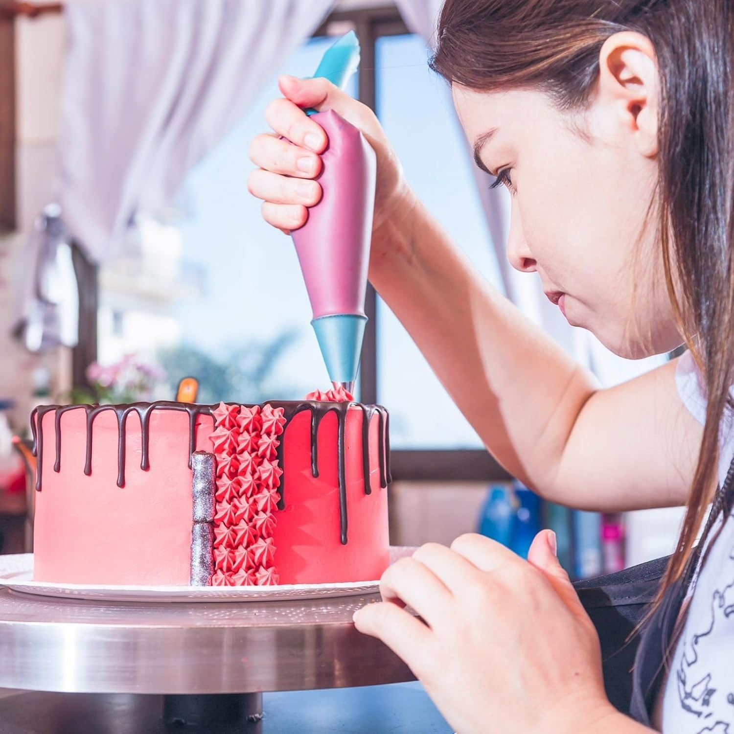 Piping Bags and Tips Set, 100Pcs 12 Inch Pastry Bags, Icing Bags Disposable.....